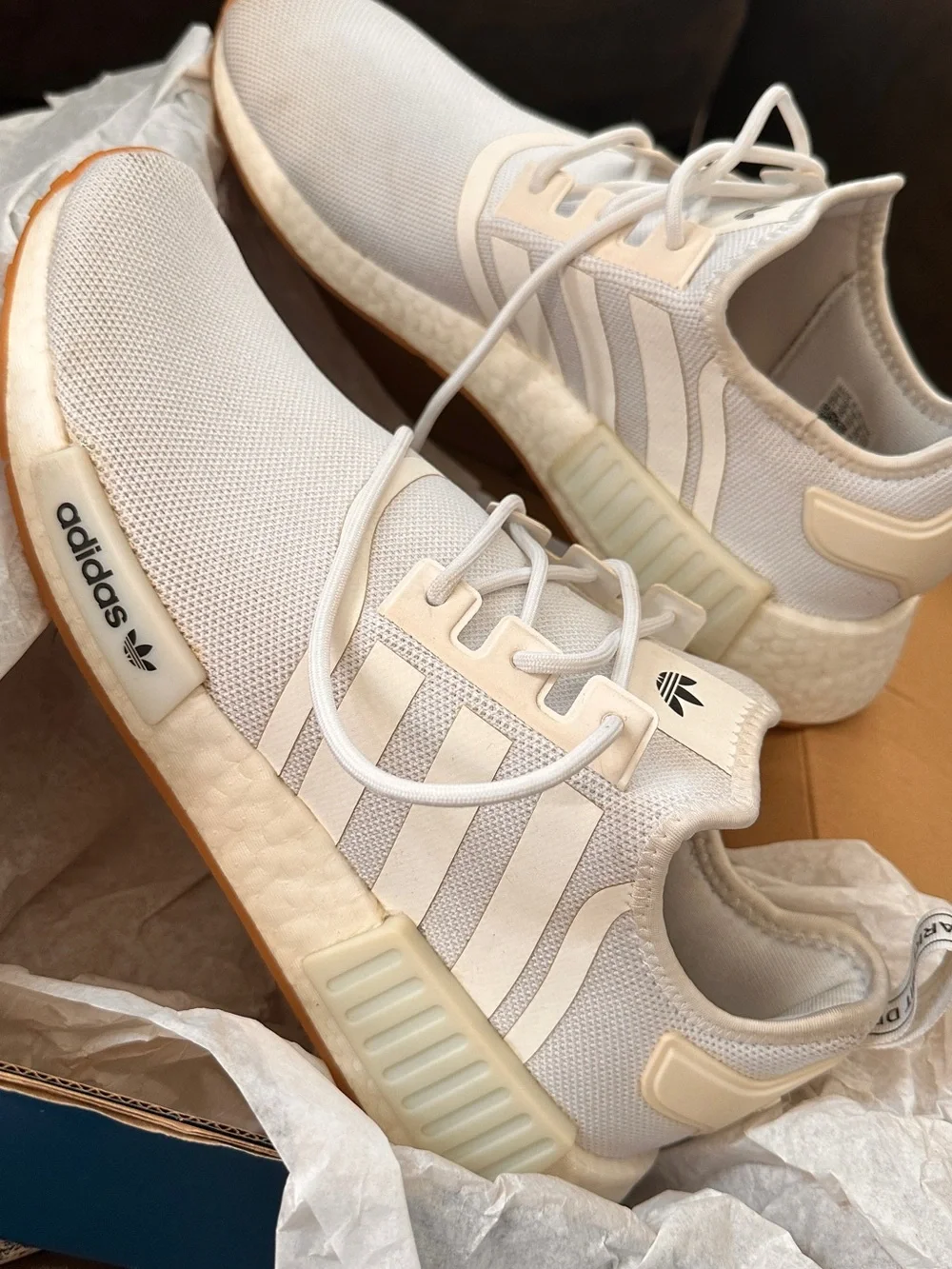 adidas Women’s Cream and Gum NMD_R1 Sneakers